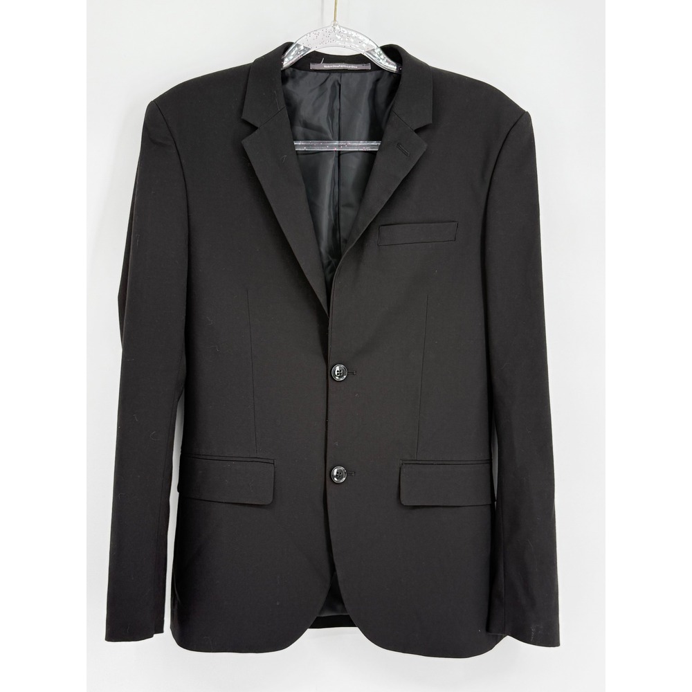 HM Mens Skinny Fit Blazer Black Sz 34R Two Button Notch Lapel Suit Jacket